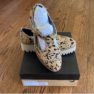 NEW in box All Black flat form jungle sandal size 39.5 calf hair